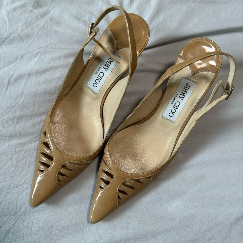 ❤️SOLD❤️ Jimmy Choo Patent Slingback Heels - Picture 1 of 9